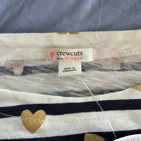 NWT Size XL (13-14) Girls Crewcuts Gold Foil Heart A-Line Dress - Picture 3 of 4